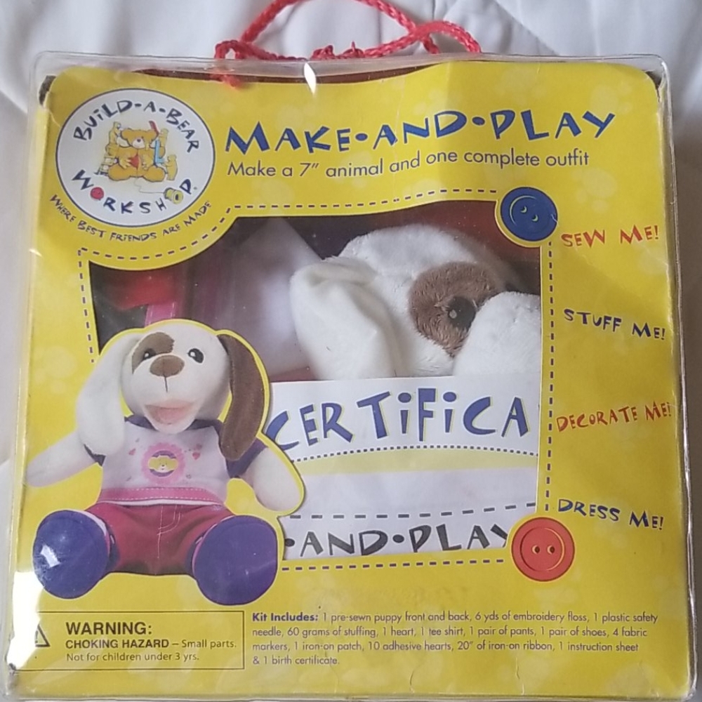 New Build A Bear Make And Play 2008 7" Dog Puppy